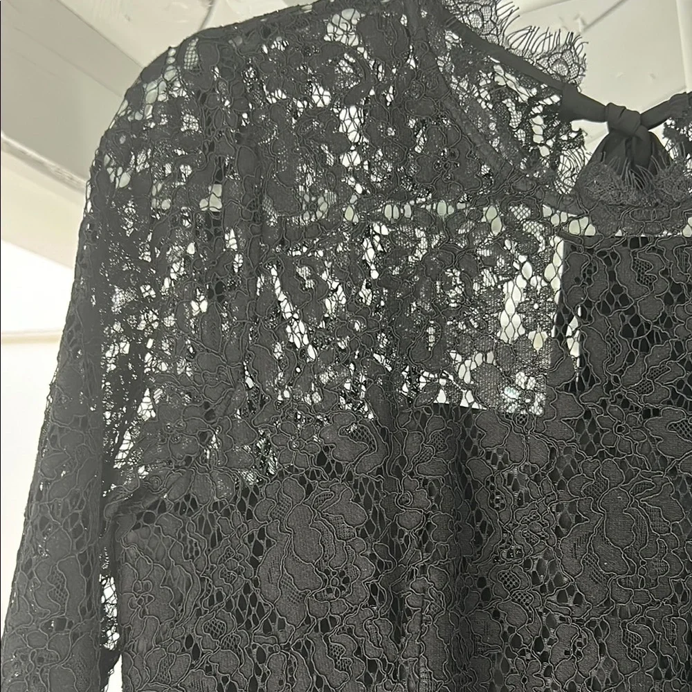 J. Crew Black Lace Long Sleeve Dress - Picture 2 of 7